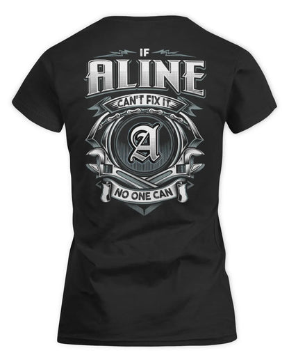 ALINE AP81-K4-626 - Personalized Ahmed Quote Apparel “If Ahmed Can't Fix It, No One Can” - Women's Standard T-Shirt - Black