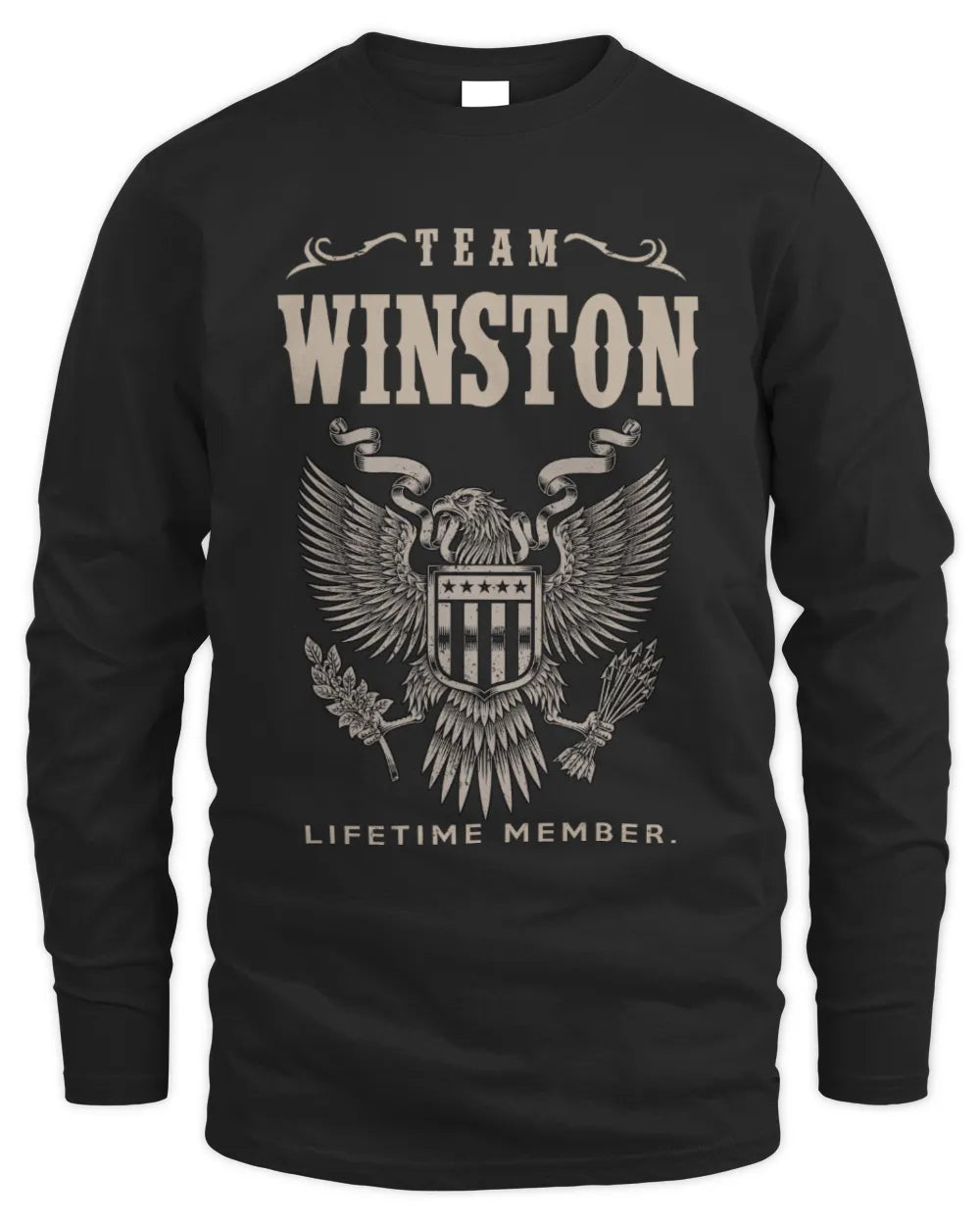 WINSTON TP06-K82 – Personalized Classic Style Apparel “Team NAME Lifetime Member” - Men's Long Sleeved T-Shirt - Black