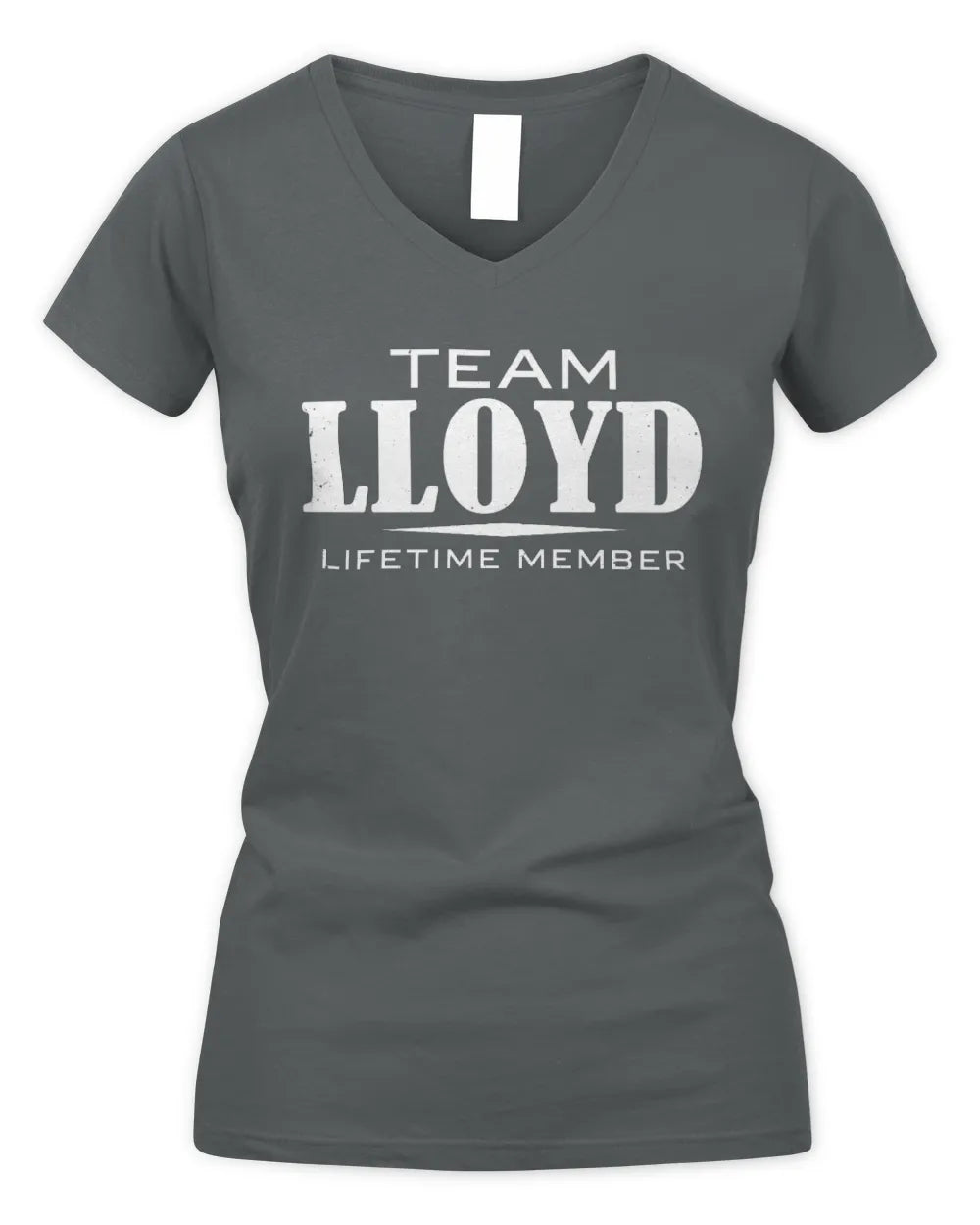 LLOYD BL62-K4-128 - Personalized “Team NAME Lifetime Member” - Women's V-Neck T-Shirt - Charcoal