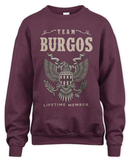 BURGOS TP06-K82 – Personalized Classic Style Apparel “Team NAME Lifetime Member” - Unisex Sweatshirt - Maroon