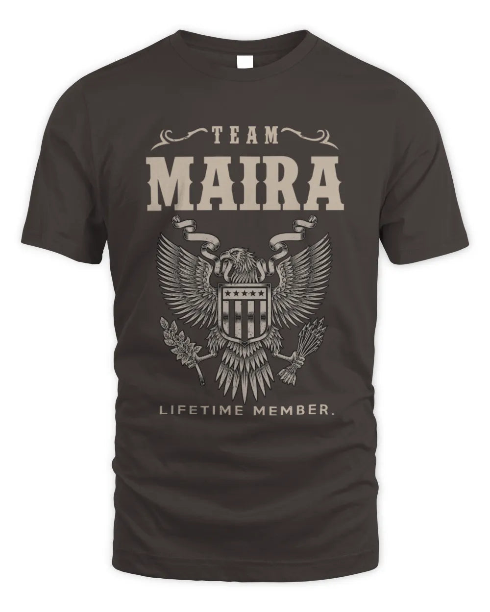 MAIRA TP06-K82 – Personalized Classic Style Apparel “Team NAME Lifetime Member” - Unisex Standard T-Shirt - Dark Chocolate