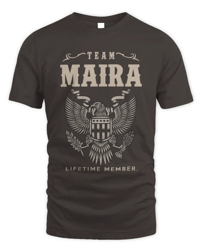 MAIRA TP06-K82 – Personalized Classic Style Apparel “Team NAME Lifetime Member” - Unisex Standard T-Shirt - Dark Chocolate