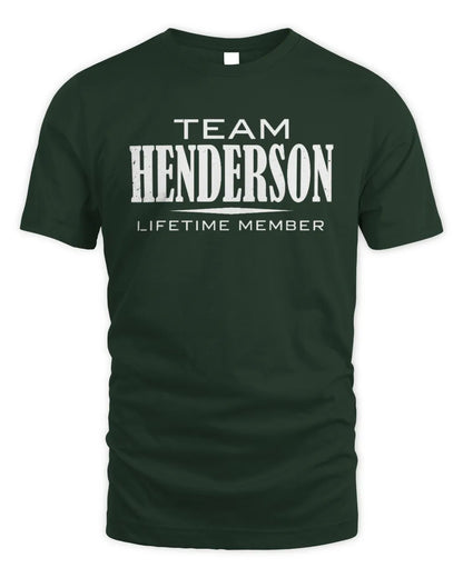 HENDERSON BL62-K4-128 - Personalized “Team NAME Lifetime Member” - Unisex Standard T-Shirt - Forest Green