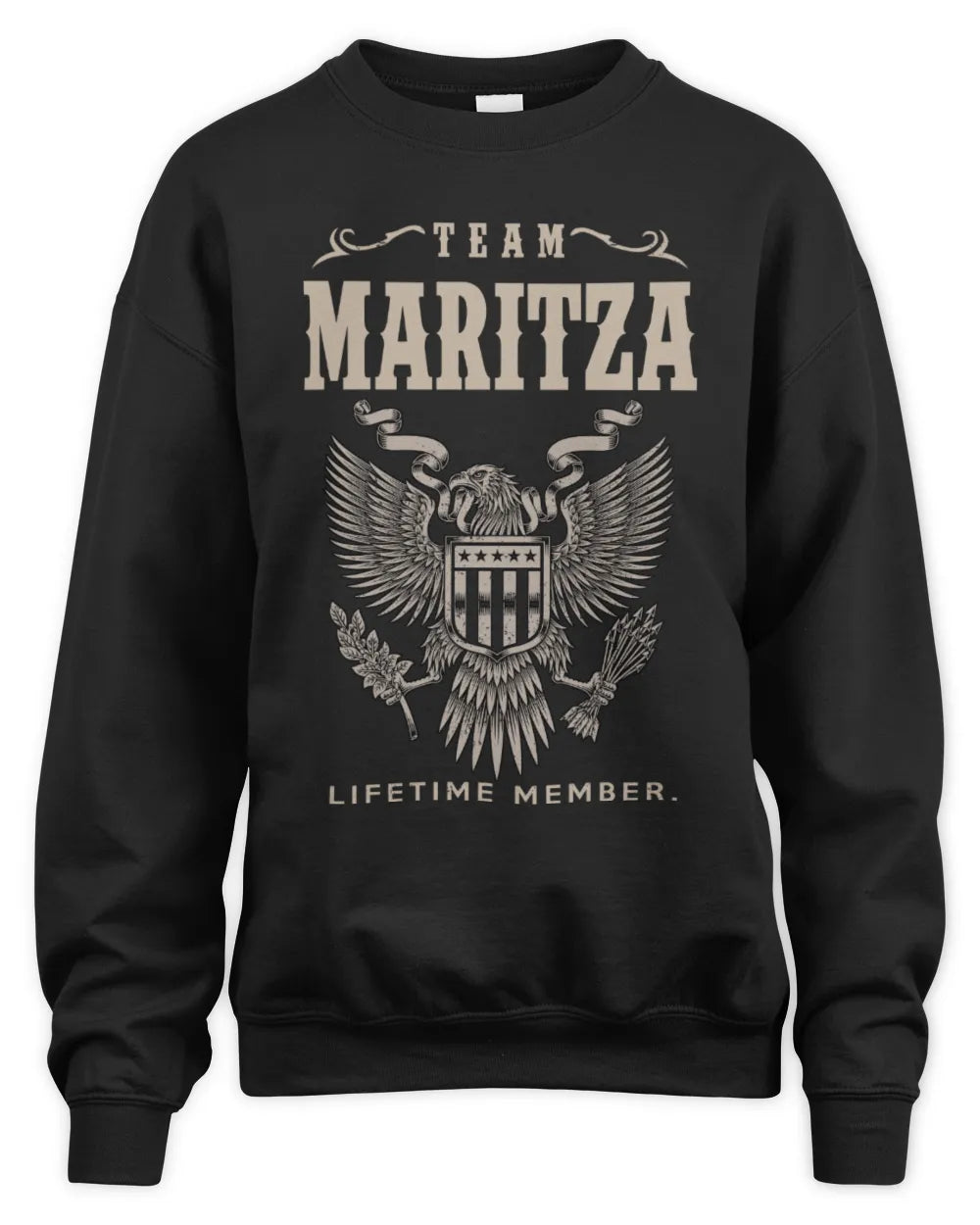 MARITZA TP06-K82 – Personalized Classic Style Apparel “Team NAME Lifetime Member” - Unisex Sweatshirt - Black