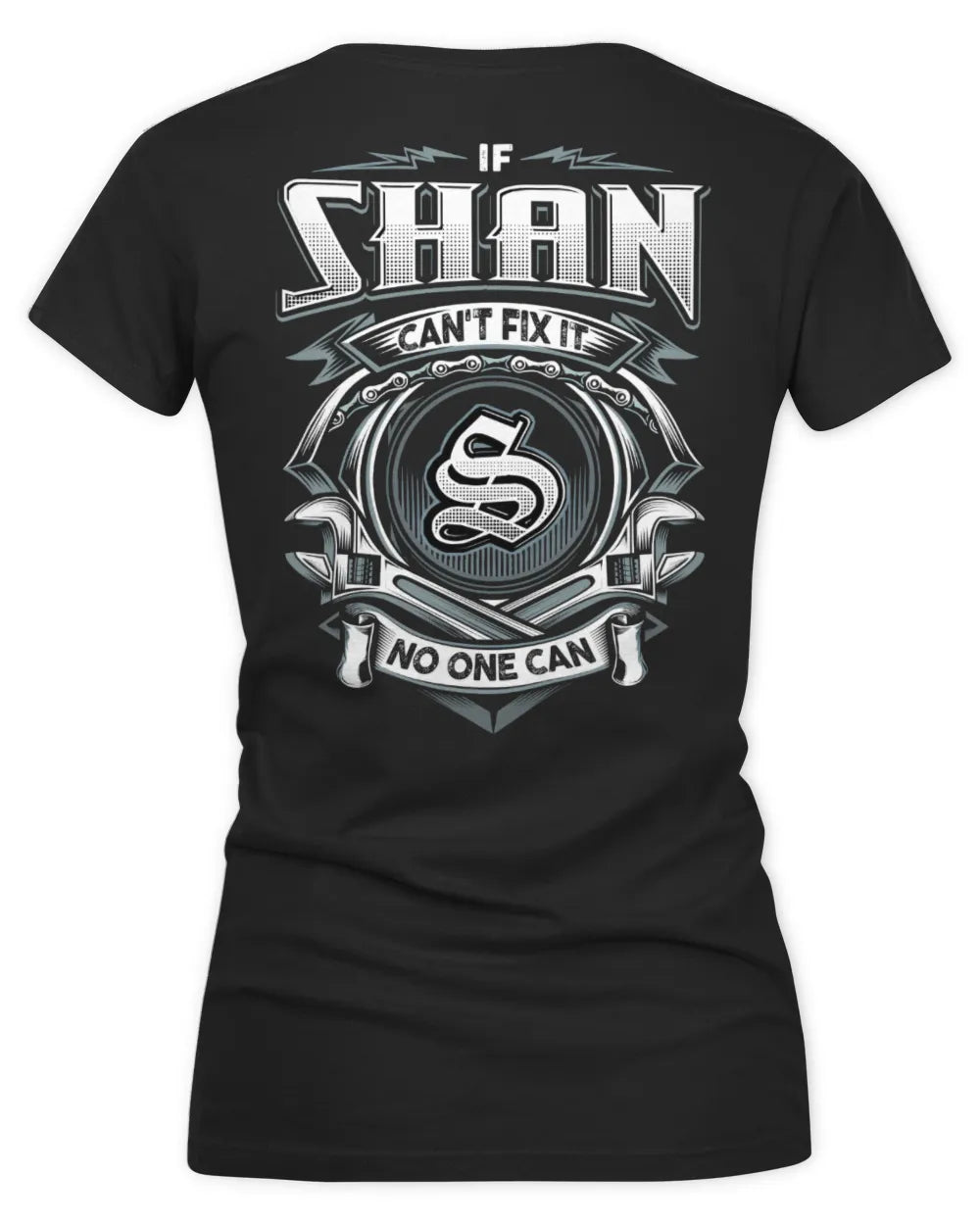 SHAN AP81-K4-626 - Personalized Ahmed Quote Apparel “If Ahmed Can't Fix It, No One Can” - Women's V-Neck T-Shirt - Black
