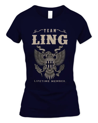 LING TP06-K82 – Personalized Classic Style Apparel “Team NAME Lifetime Member” - Women's Standard T-Shirt - Navy
