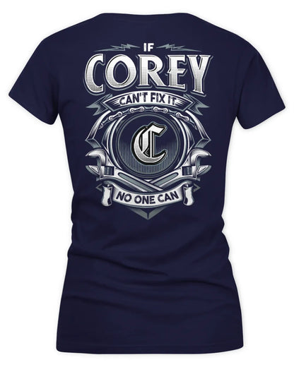 COREY AP81-K4-626 - Personalized Ahmed Quote Apparel “If Ahmed Can't Fix It, No One Can” - Women's V-Neck T-Shirt - Navy
