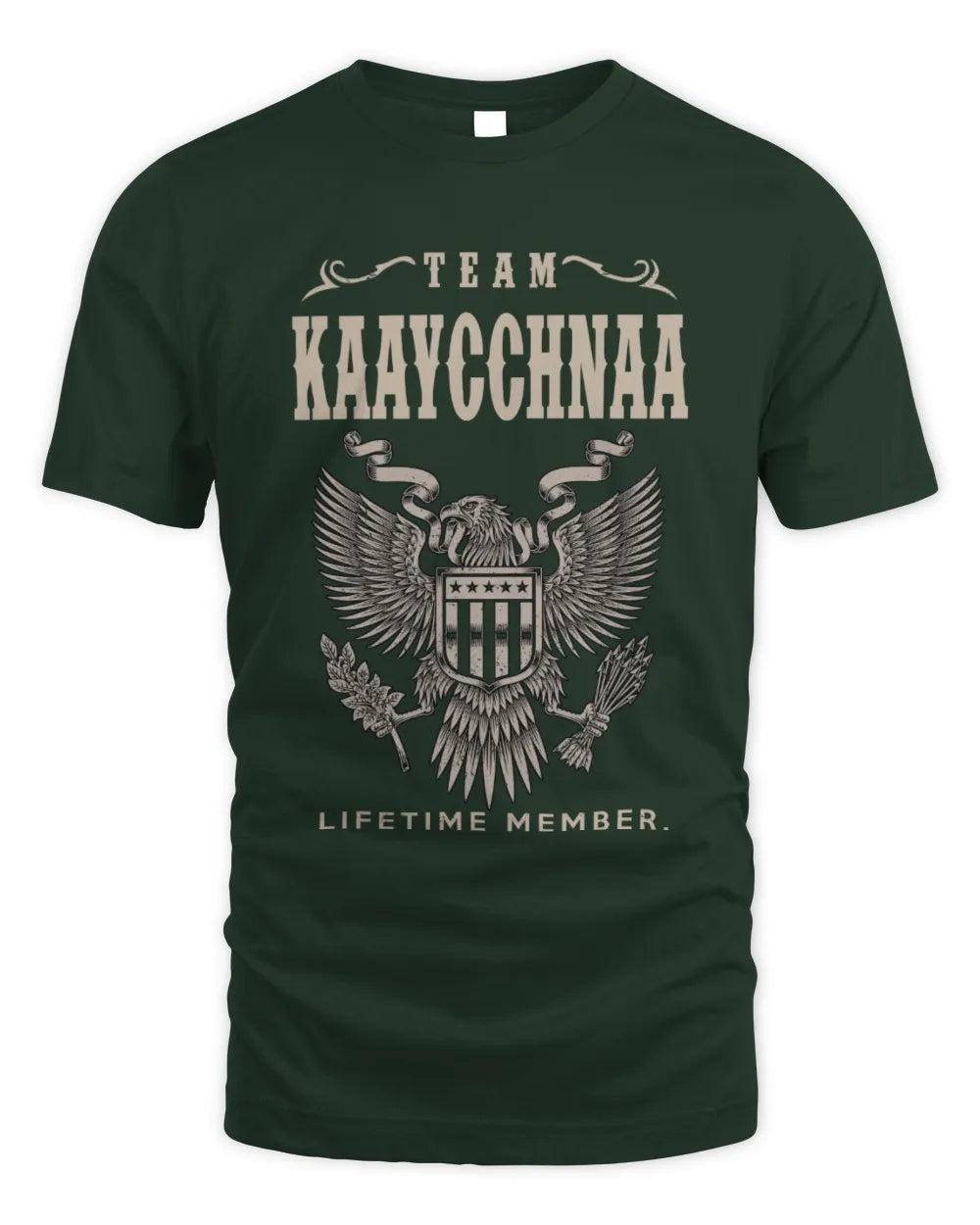 KAAYCCHNAA TP06-K82 – Personalized Classic Style Apparel “Team NAME Lifetime Member” - Unisex Standard T-Shirt - Forest Green