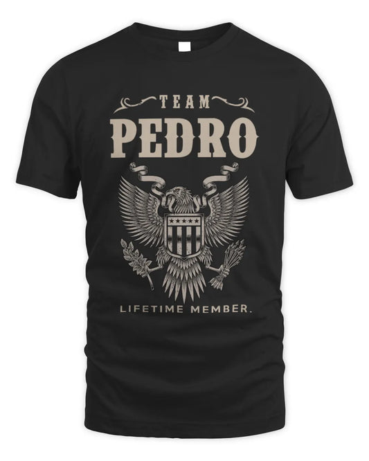 PEDRO TP06-K82 – Personalized Classic Style Apparel “Team NAME Lifetime Member” - Unisex Standard T-Shirt - Black