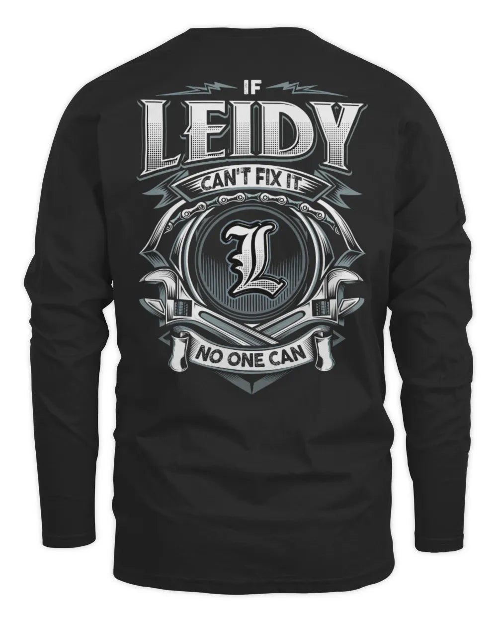LEIDY AP81-K4-626 - Personalized Ahmed Quote Apparel “If Ahmed Can't Fix It, No One Can” - Men's Long Sleeved T-Shirt - Black