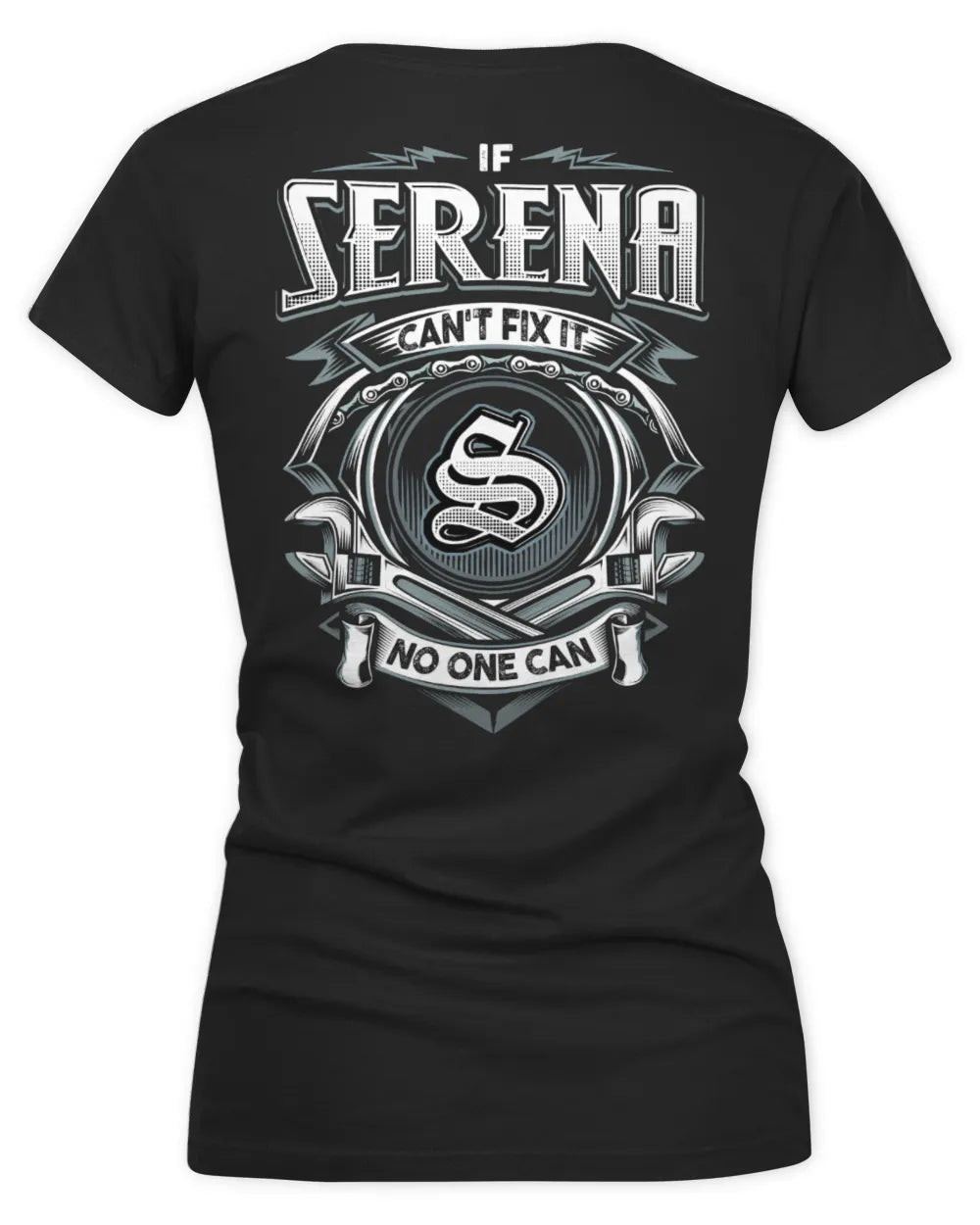 SERENA AP81-K4-626 - Personalized Ahmed Quote Apparel “If Ahmed Can't Fix It, No One Can” - Women's V-Neck T-Shirt - Black