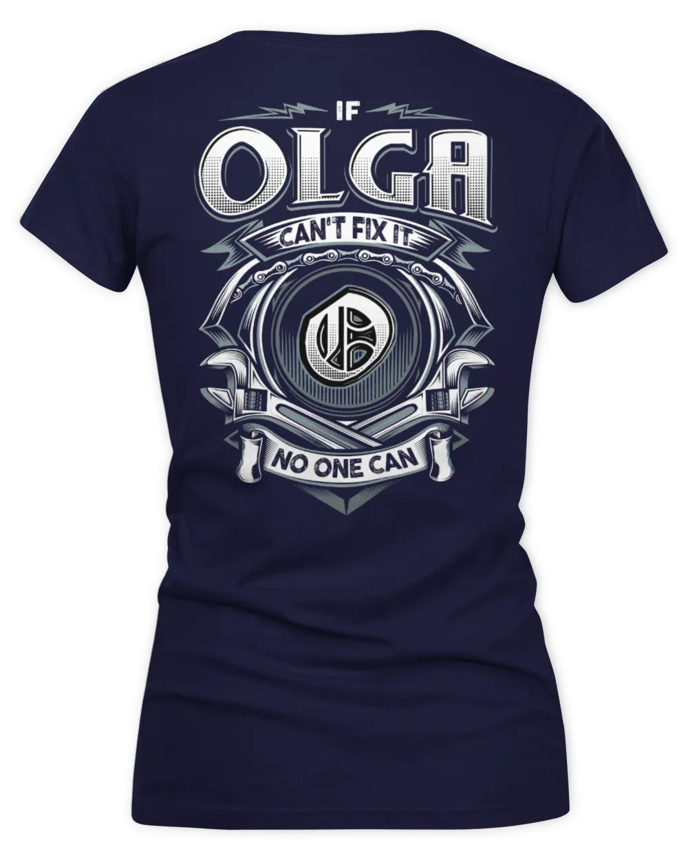 OLGA AP81-K4-626 - Personalized Ahmed Quote Apparel “If Ahmed Can't Fix It, No One Can” - Women's V-Neck T-Shirt - Navy