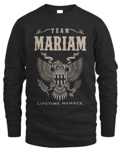 MARIAM TP06-K82 – Personalized Classic Style Apparel “Team NAME Lifetime Member” - Men's Long Sleeved T-Shirt - Black