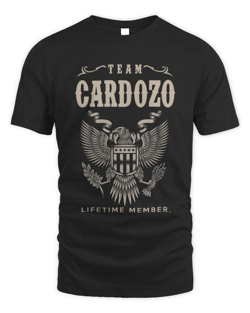 CARDOZO TP06-K82 – Personalized Classic Style Apparel “Team NAME Lifetime Member” - Unisex Standard T-Shirt - Black