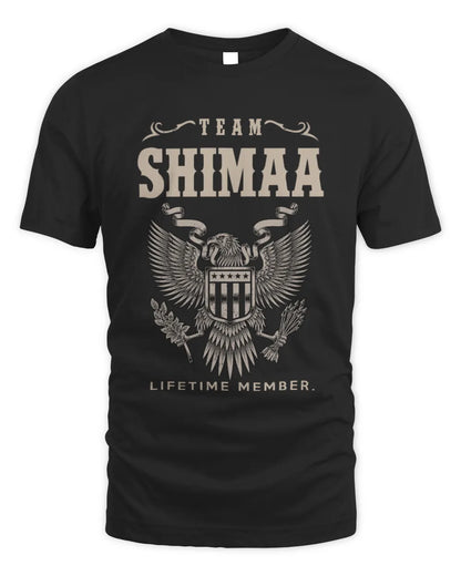SHIMAA TP06-K82 – Personalized Classic Style Apparel “Team NAME Lifetime Member” - Unisex Standard T-Shirt - Black