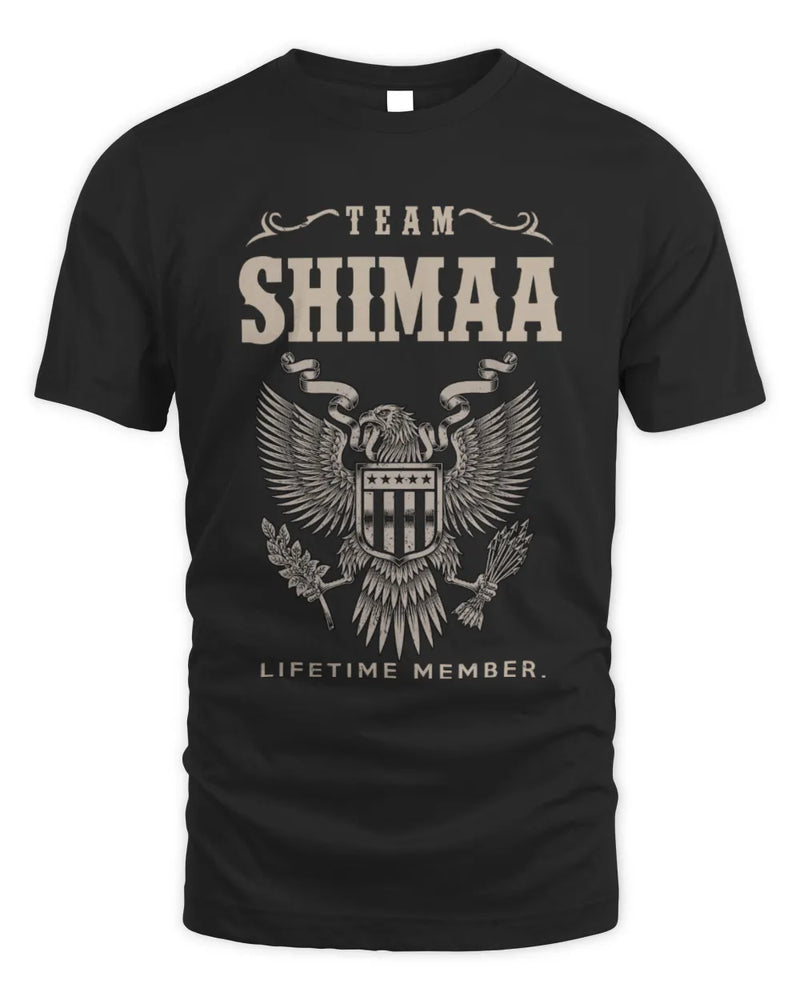 SHIMAA TP06-K82 – Personalized Classic Style Apparel “Team NAME Lifetime Member” - Unisex Standard T-Shirt - Black