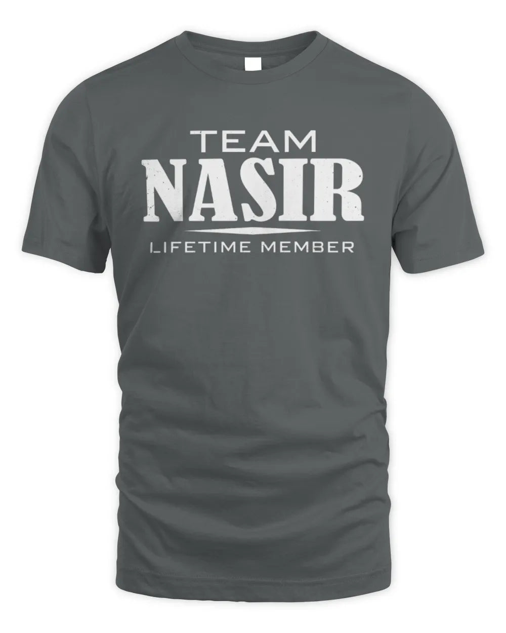 NASIR BL62-K4-128 - Personalized “Team NAME Lifetime Member” - Unisex Standard T-Shirt - Charcoal