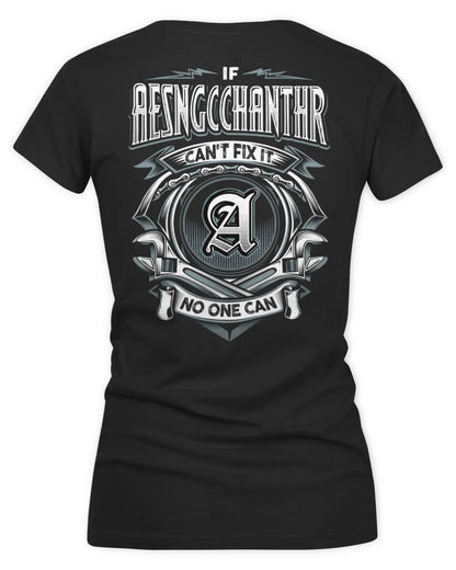 AESNGCCHANTHR AP81-K4-626 - Personalized Ahmed Quote Apparel “If Ahmed Can't Fix It, No One Can” - Women's V-Neck T-Shirt - Black