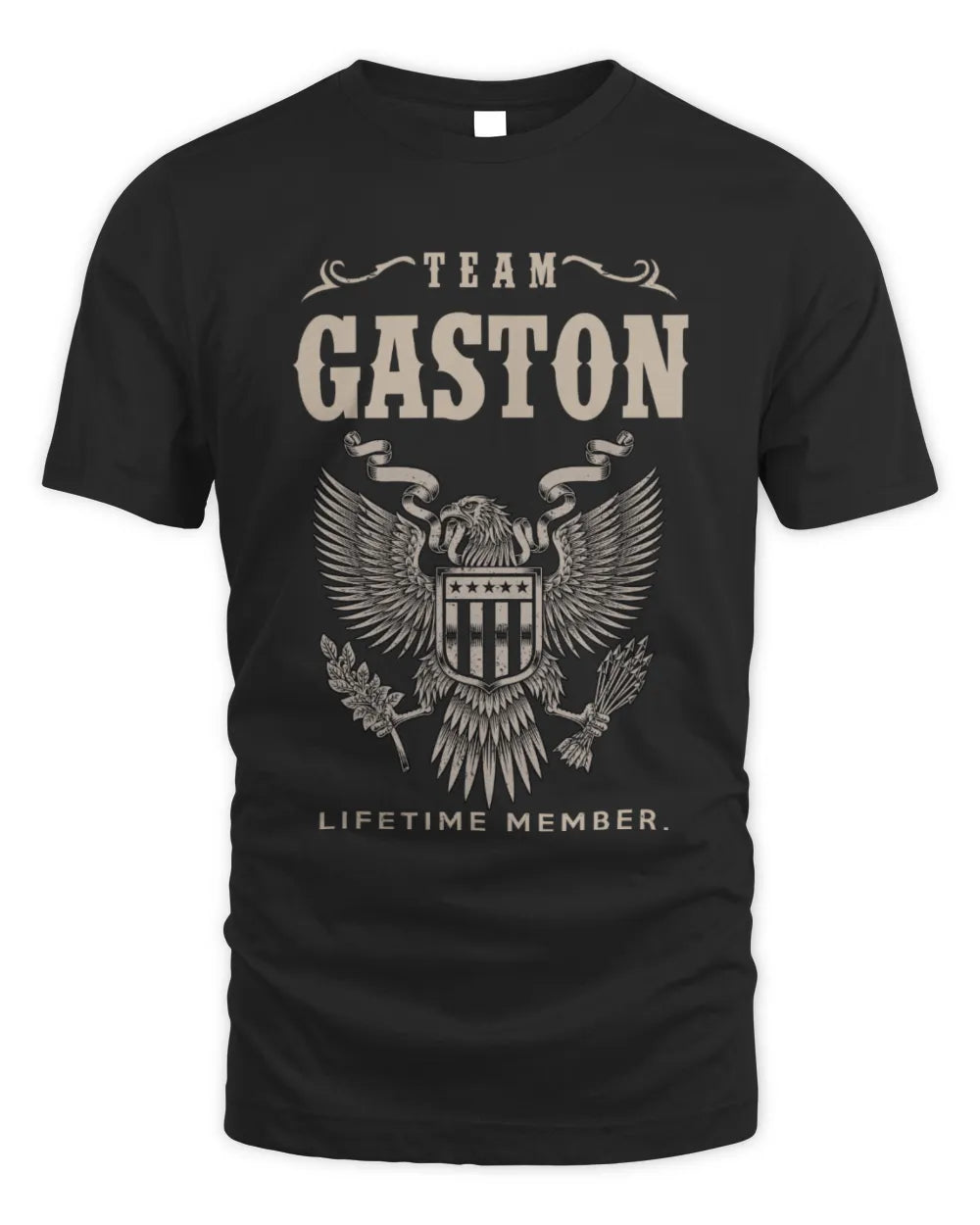 GASTON TP06-K82 – Personalized Classic Style Apparel “Team NAME Lifetime Member” - Unisex Standard T-Shirt - Black