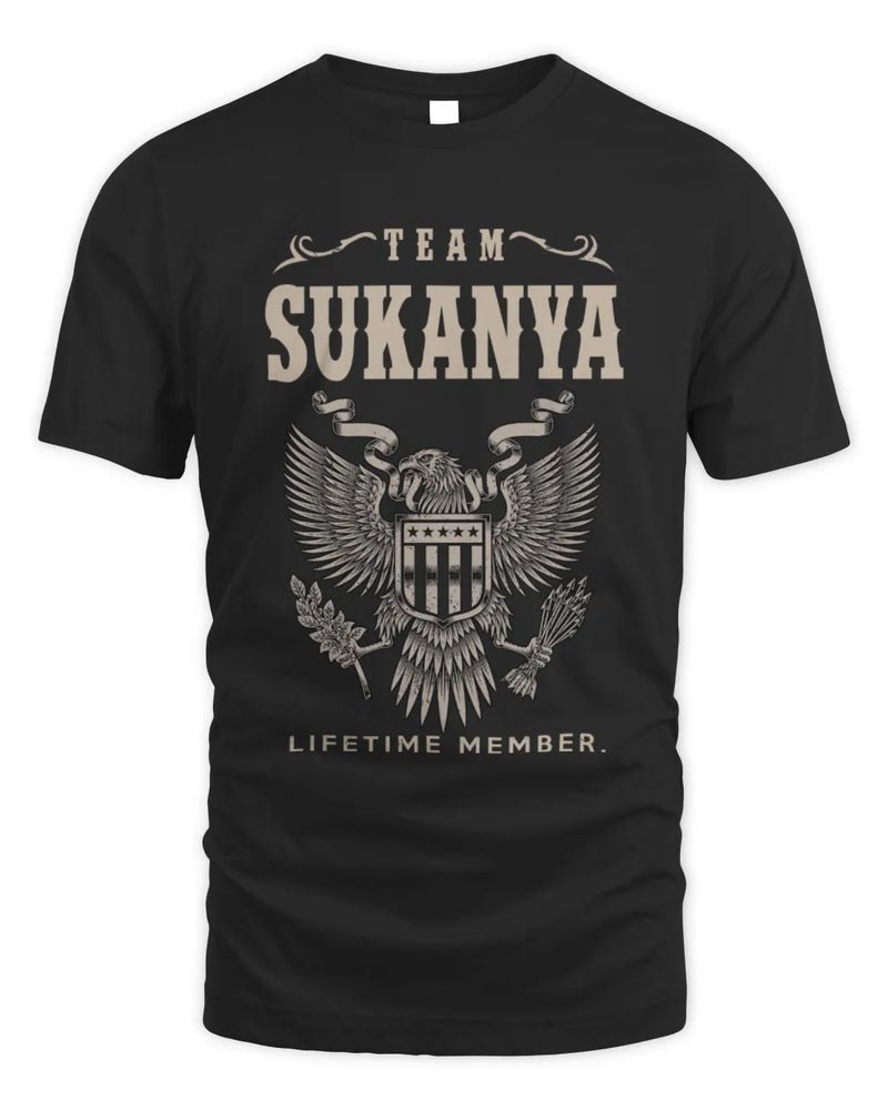 SUKANYA TP06-K82 – Personalized Classic Style Apparel “Team NAME Lifetime Member” - Unisex Standard T-Shirt - Black