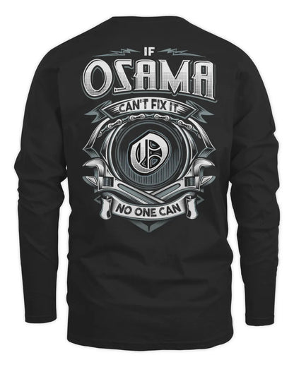OSAMA AP81-K4-626 - Personalized Ahmed Quote Apparel “If Ahmed Can't Fix It, No One Can” - Men's Long Sleeved T-Shirt - Black