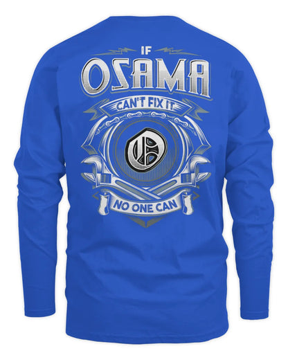 OSAMA AP81-K4-626 - Personalized Ahmed Quote Apparel “If Ahmed Can't Fix It, No One Can” - Men's Long Sleeved T-Shirt - Royal