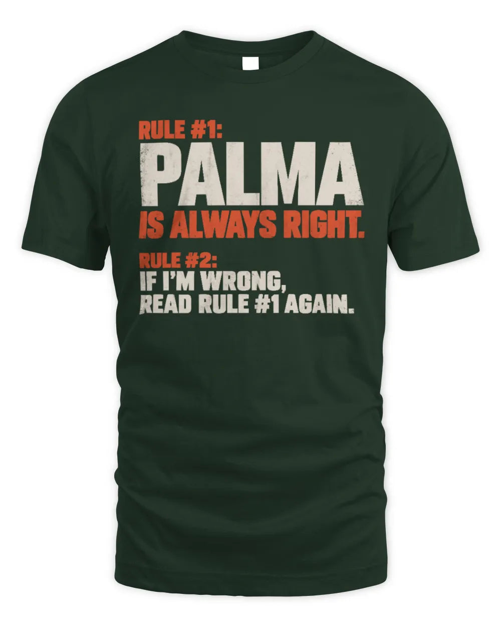 PALMA NP1-H006 
Always Right Personalized Name T-Shirt – Funny Custom Name Shirt - Unisex Standard T-Shirt - Forest Green