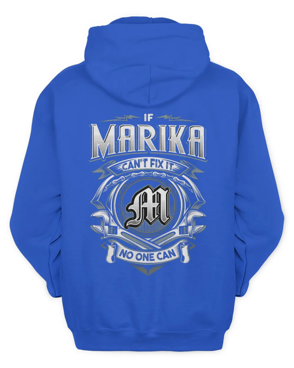 MARIKA AP81-K4-626 - Personalized Ahmed Quote Apparel “If Ahmed Can't Fix It, No One Can” - Unisex Hoodie - Royal