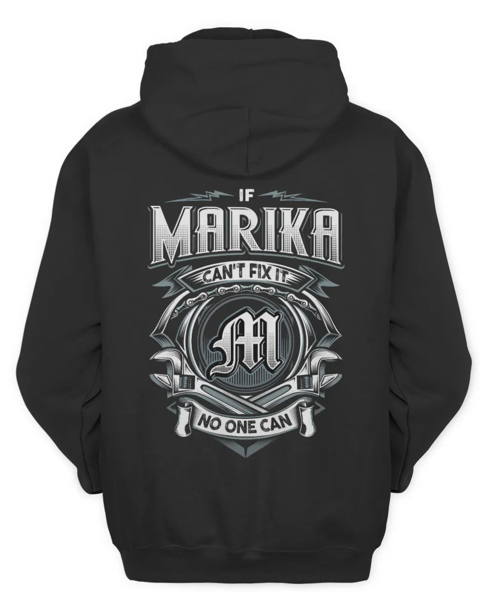 MARIKA AP81-K4-626 - Personalized Ahmed Quote Apparel “If Ahmed Can't Fix It, No One Can” - Unisex Hoodie - Black