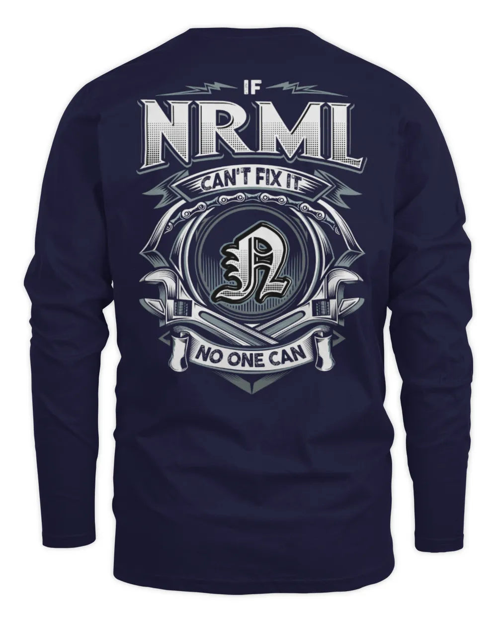 NRML AP81-K4-626 - Personalized Ahmed Quote Apparel “If Ahmed Can't Fix It, No One Can” - Men's Long Sleeved T-Shirt - Navy