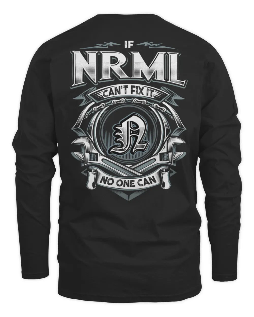 NRML AP81-K4-626 - Personalized Ahmed Quote Apparel “If Ahmed Can't Fix It, No One Can” - Men's Long Sleeved T-Shirt - Black