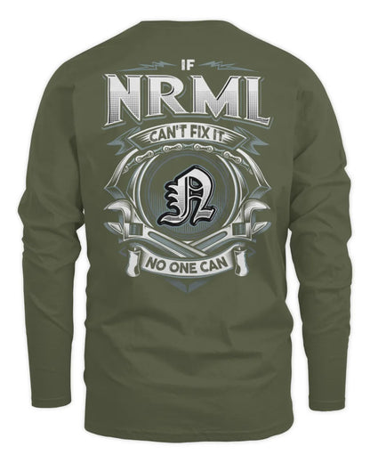 NRML AP81-K4-626 - Personalized Ahmed Quote Apparel “If Ahmed Can't Fix It, No One Can” - Men's Long Sleeved T-Shirt - Military Green