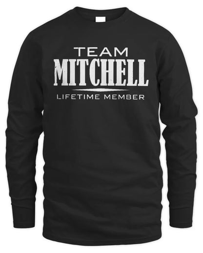 MITCHELL BL62-K4-128 - Personalized “Team AARON Lifetime Member” - Men's Long Sleeved T-Shirt - Black