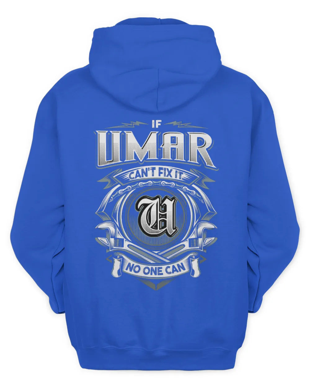 UMAR AP81-K4-626 - Personalized Ahmed Quote Apparel “If Ahmed Can't Fix It, No One Can” - Unisex Hoodie - Royal