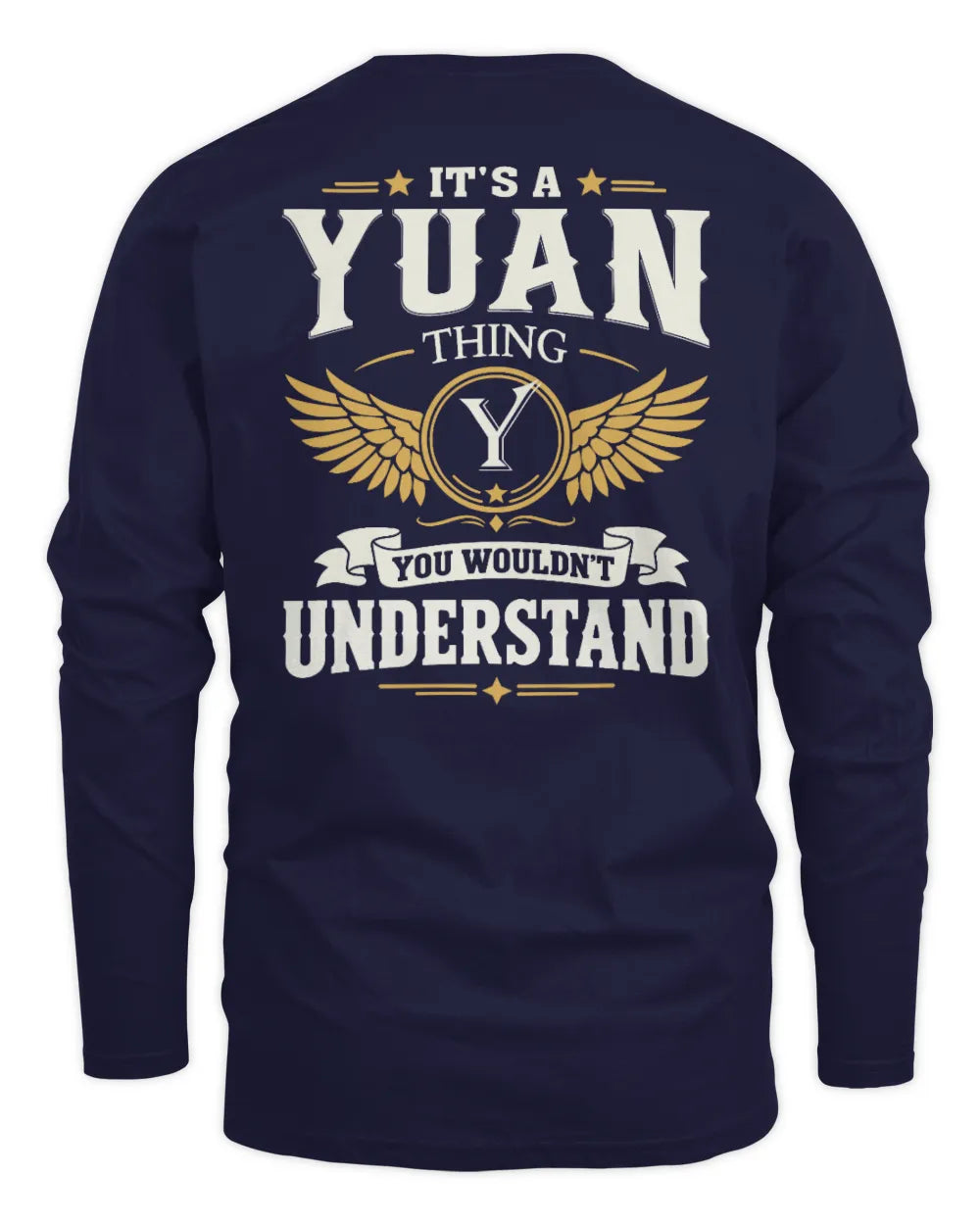 YUAN KT06-M008 It’s a [NAME] Thing – You Wouldn’t Understand | Personalized Vintage T-Shirt - Men's Long Sleeved T-Shirt - Navy