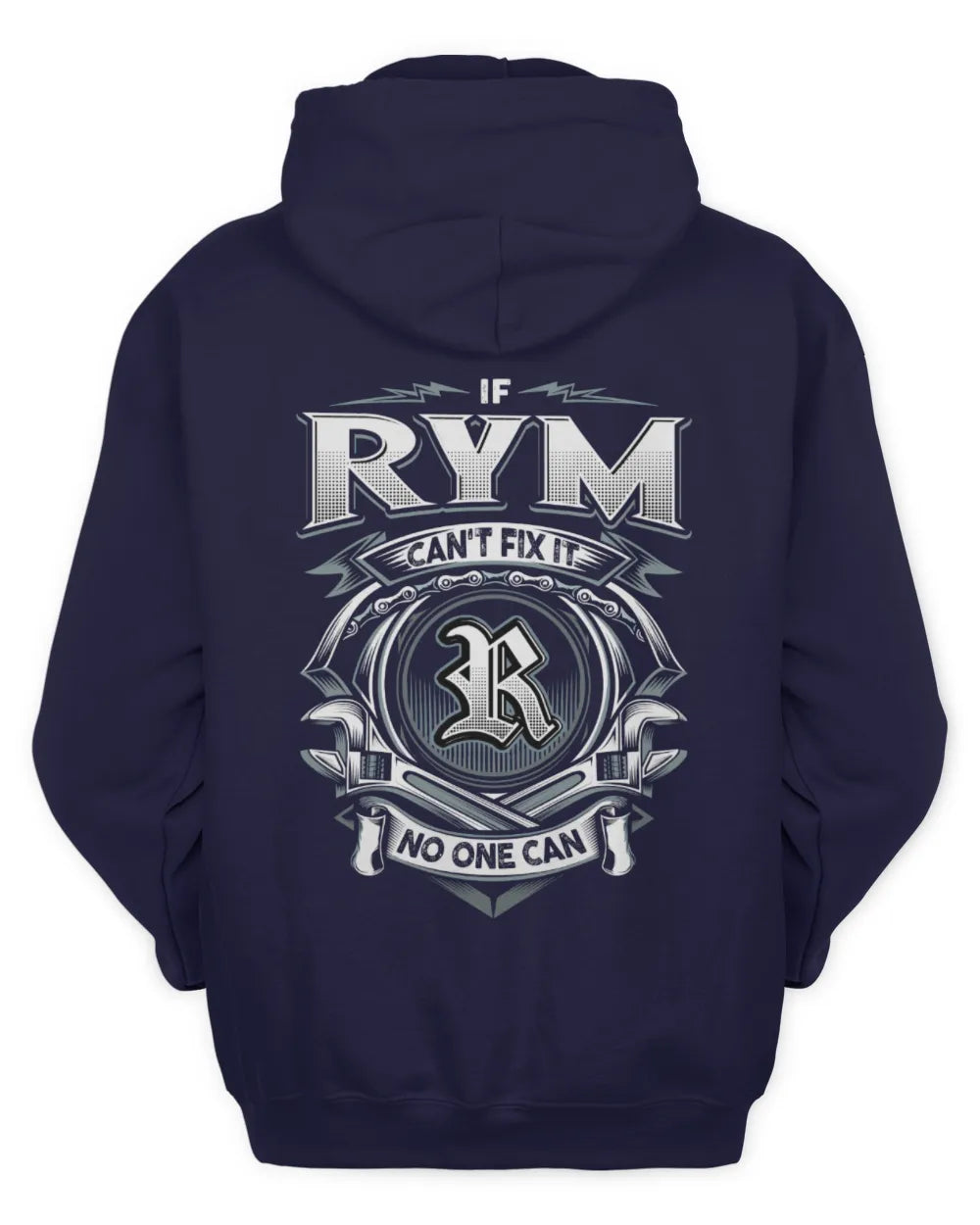RYM AP81-K4-626 - Personalized Ahmed Quote Apparel “If Ahmed Can't Fix It, No One Can” - Unisex Hoodie - Navy