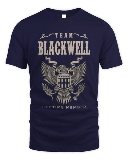 BLACKWELL TP06-K82 – Personalized Classic Style Apparel “Team NAME Lifetime Member” - Unisex Standard T-Shirt - Navy