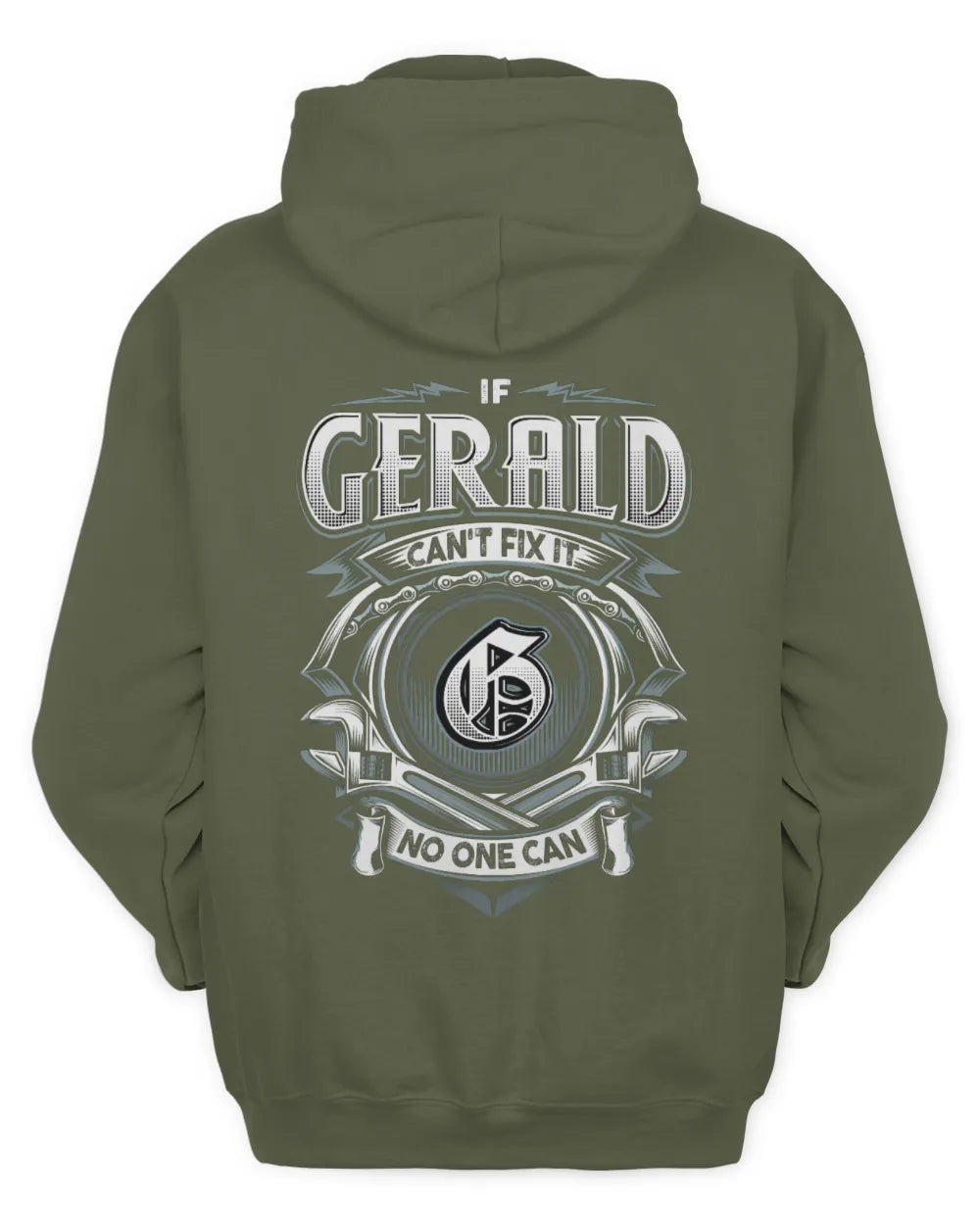 GERALD AP81-K4-626 - Personalized Ahmed Quote Apparel “If Ahmed Can't Fix It, No One Can” - Unisex Hoodie - Military Green
