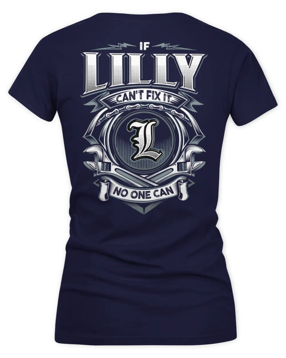 LILLY AP81-K4-626 - Personalized Ahmed Quote Apparel “If Ahmed Can't Fix It, No One Can” - Women's V-Neck T-Shirt - Navy