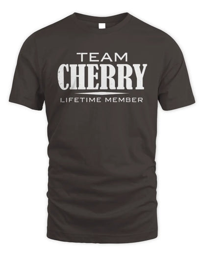 CHERRY BL62-K4-128 - Personalized “Team AARON Lifetime Member” - Unisex Standard T-Shirt - Dark Chocolate