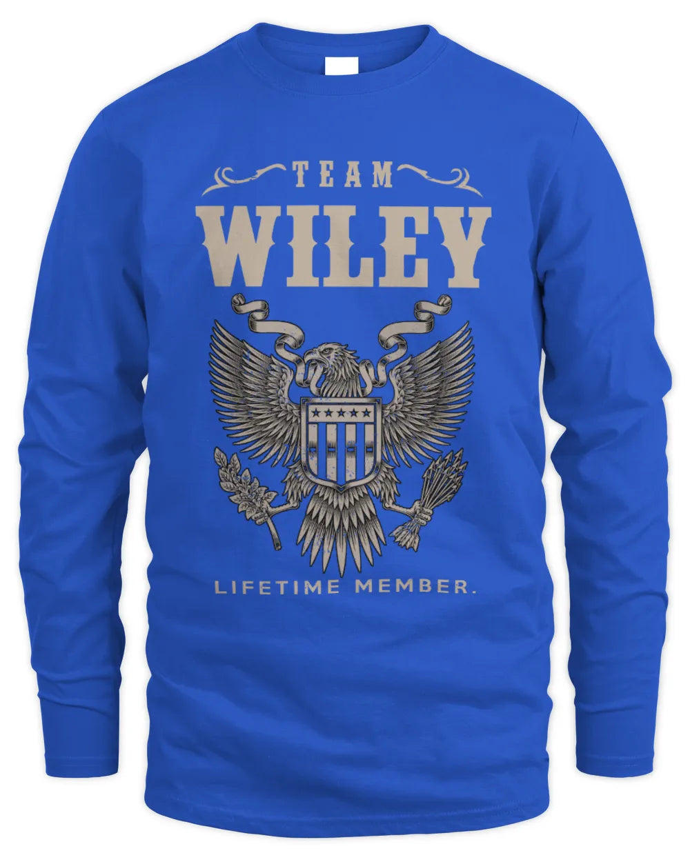 WILEY TP06-K82 – Personalized Classic Style Apparel “Team NAME Lifetime Member” - Men's Long Sleeved T-Shirt - Royal