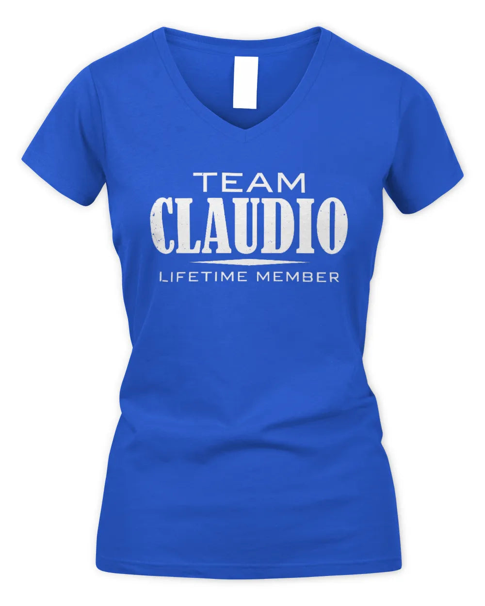 CLAUDIO BL62-K4-128 - Personalized “Team NAME Lifetime Member” - Women's V-Neck T-Shirt - Royal