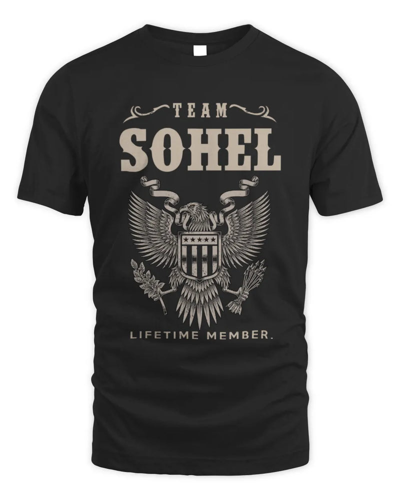 SOHEL TP06-K82 – Personalized Classic Style Apparel “Team NAME Lifetime Member” - Unisex Standard T-Shirt - Black