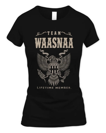 WAASNAA TP06-K82 – Personalized Classic Style Apparel “Team NAME Lifetime Member” - Women's Standard T-Shirt - Black