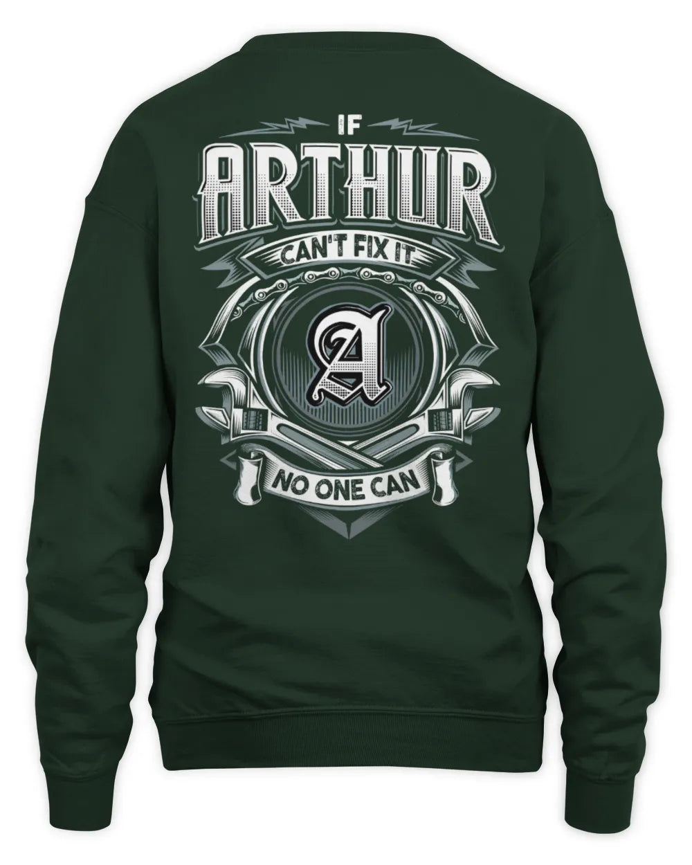 ARTHUR AP81-K4-626 - Personalized Ahmed Quote Apparel “If Ahmed Can't Fix It, No One Can” - Unisex Sweatshirt - Forest Green
