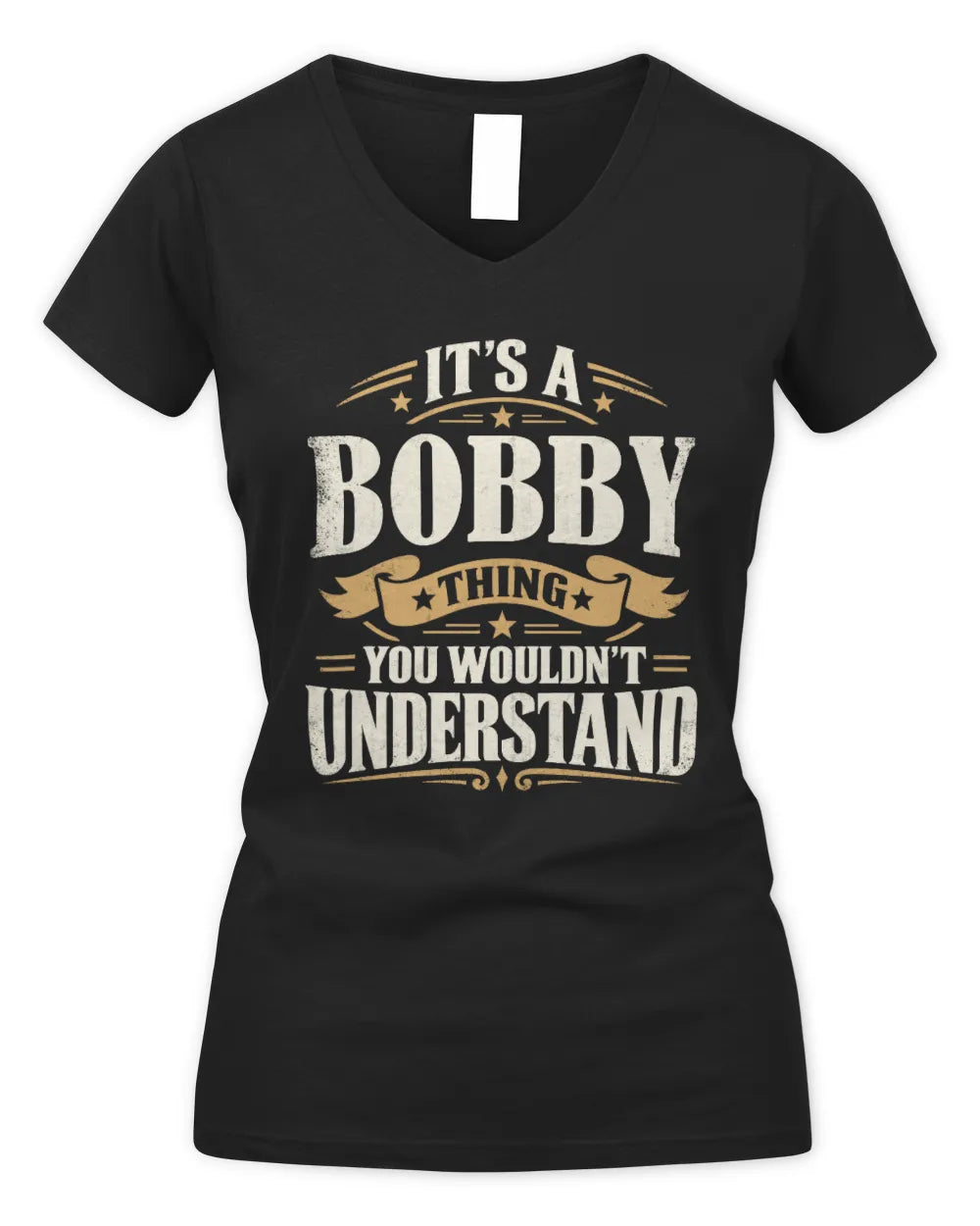 BOBBY P08 TH51 - Personalized “It’s a/an [NAME] Thing – You Wouldn’t Understand” Shirt - Women's V-Neck T-Shirt - Black