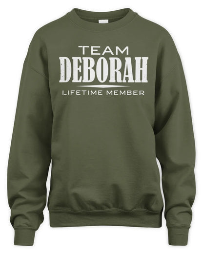 DEBORAH BL62-K4-128 - Personalized “Team NAME Lifetime Member” - Unisex Sweatshirt - Military Green
