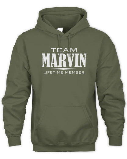 MARVIN BL62-K4-128 - Personalized “Team NAME Lifetime Member” - Unisex Hoodie - Military Green