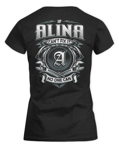ALINA AP81-K4-626 - Personalized Ahmed Quote Apparel “If Ahmed Can't Fix It, No One Can” - Women's Standard T-Shirt - Black