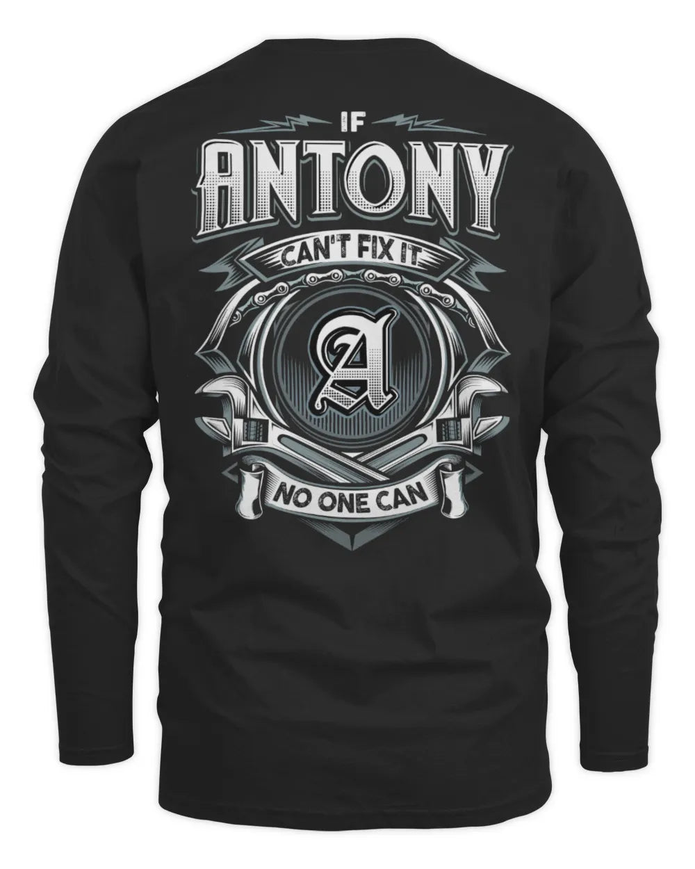 ANTONY AP81-K4-626 - Personalized Ahmed Quote Apparel “If Ahmed Can't Fix It, No One Can” - Men's Long Sleeved T-Shirt - Black